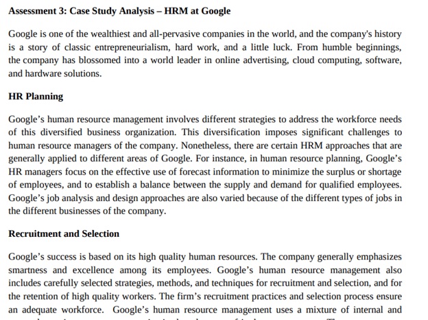 practical analysis assignment sample