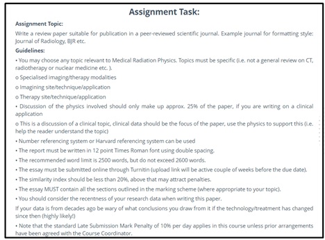 radiotherapy assignment question sample