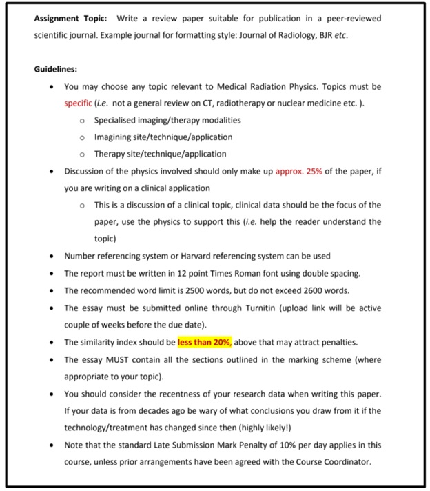 radiotherapy assignment sample