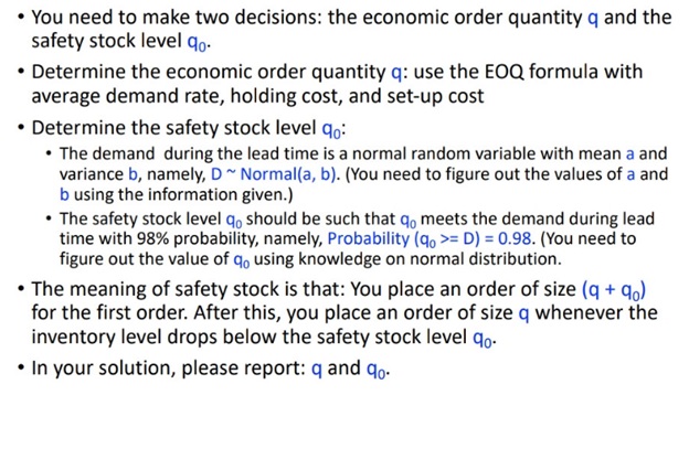 safety stock assessment answer