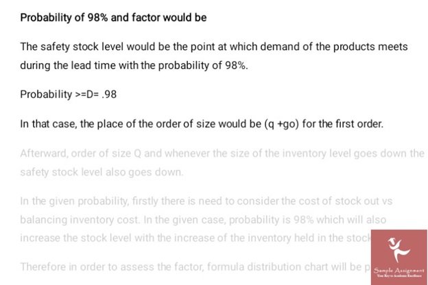 safety stock assignment help