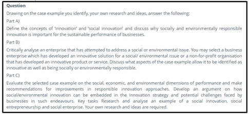 social innovation question sample