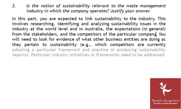 sustainability management assignment sample online