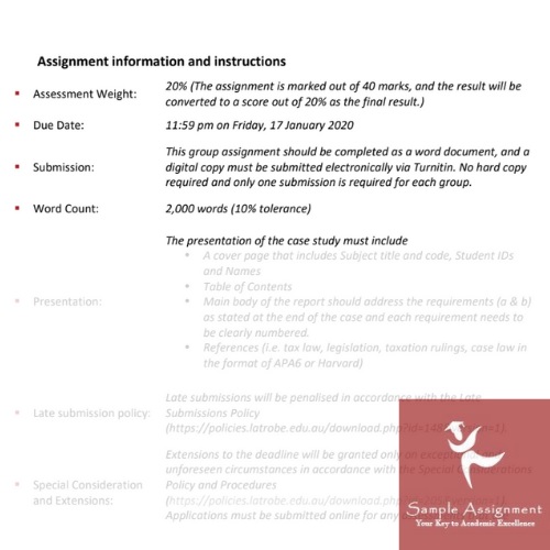 taxation accounting assignment