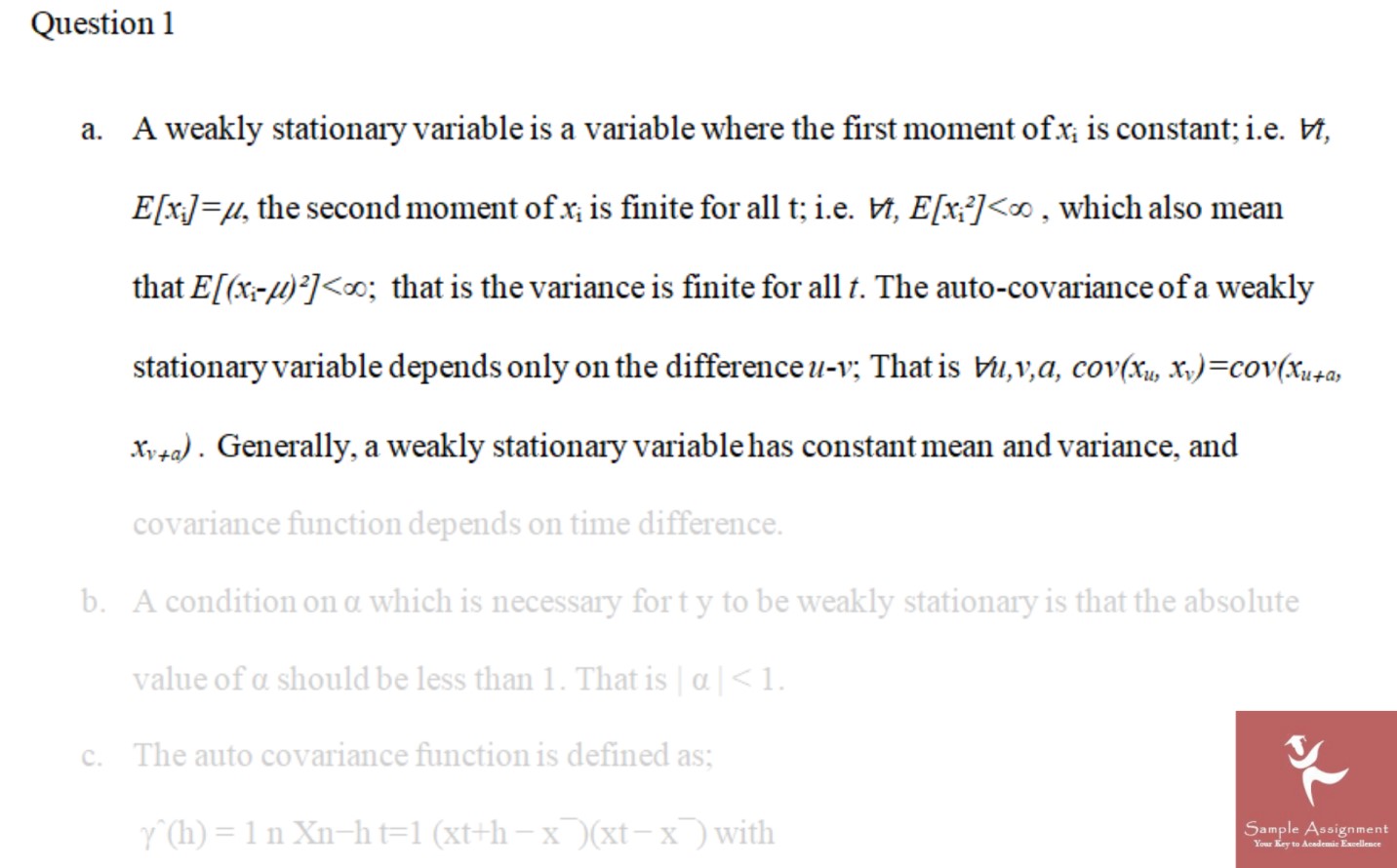 time series assignment help