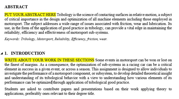 tribology assignment