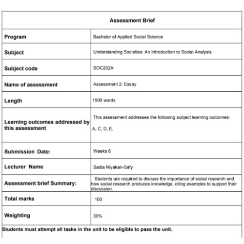 understanding society assignment