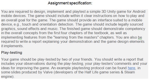 unity 3D assignment help