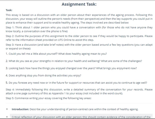 university of technology assignment question sample