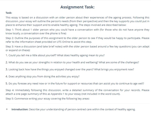 university of technology assignment task