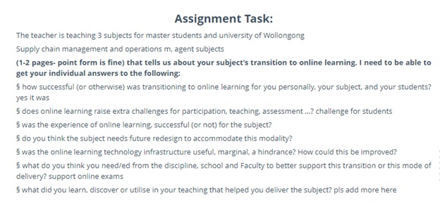 wollongong university assignment