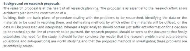 background on research proposal