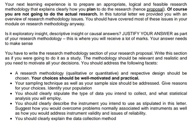 research plan assignment question sample