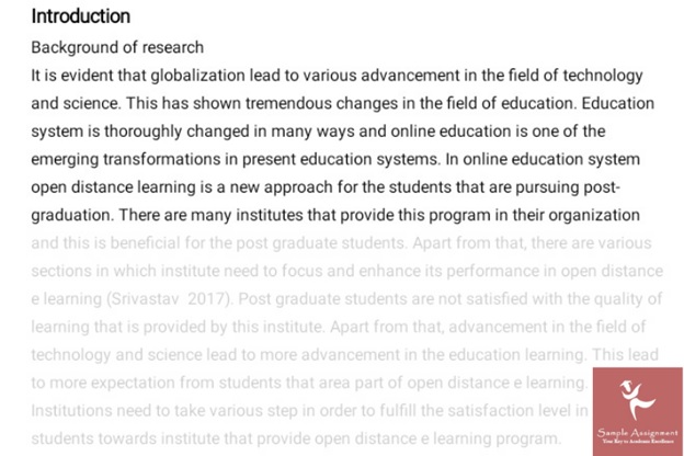 research plan assignment sample