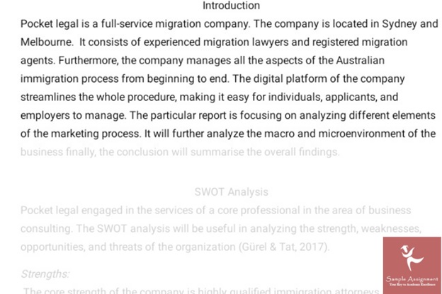 SWOT analysis assignment -sample