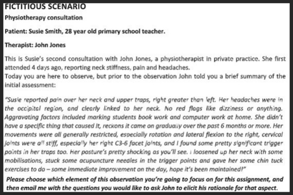 acupuncture assignment scenario