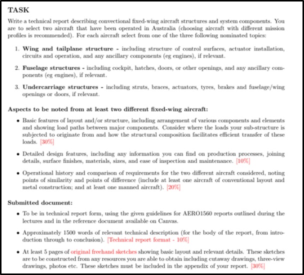 aerospace engineering homework question Canada