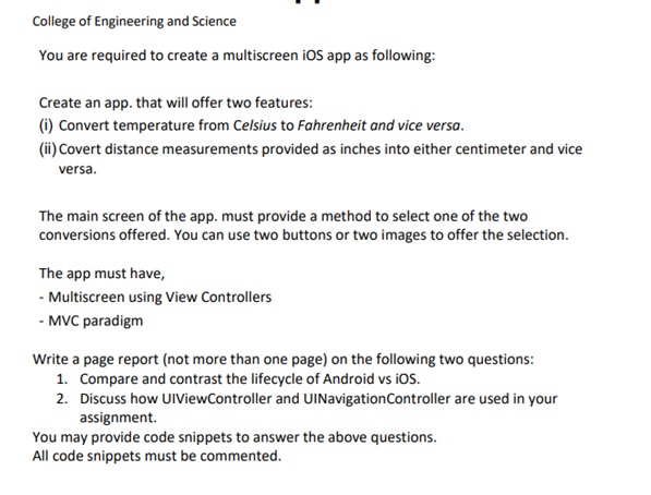 android app assignment question UK