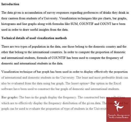 assignment sampl on data visualisation