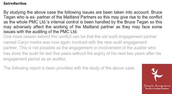 auditing case study sample uk