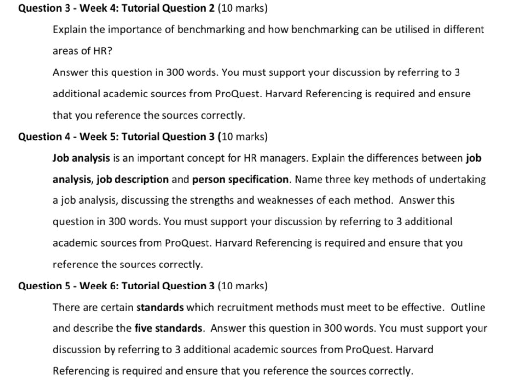 benchmarking assignment solution