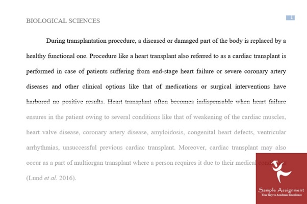 biological science assignment sample