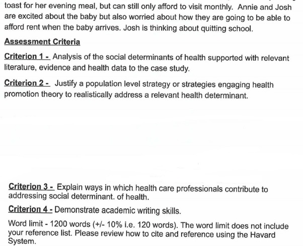 coursework question sample of college