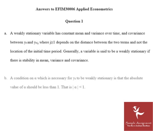 econometrics coursework question UK