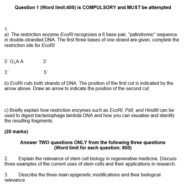 enzyme assignment question