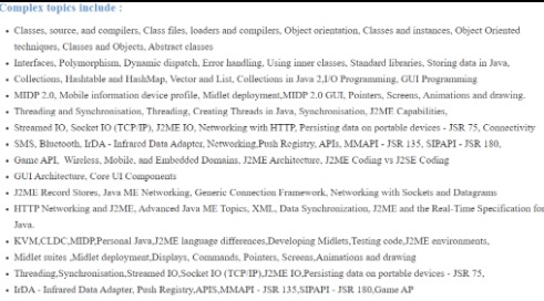 j2me assignment topics