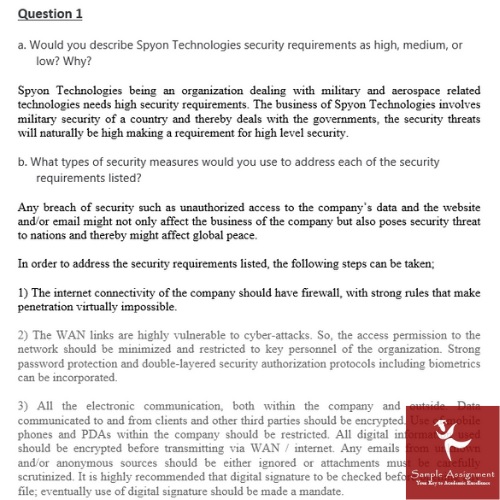 network security assignment question sample UK