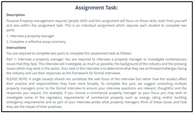 property management assignment answer