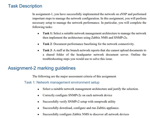 Zabbix assignment question