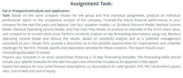 business valuation finance assignment sample