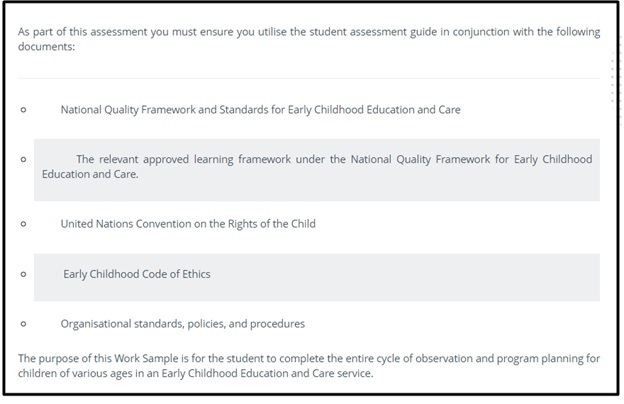 children behaviour assignment question