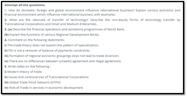 foreign trade assignment question