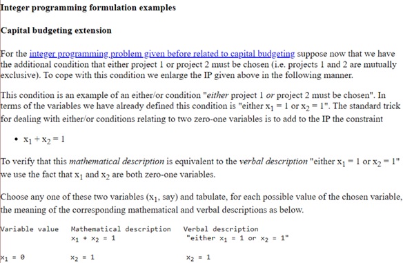 interger programming examples