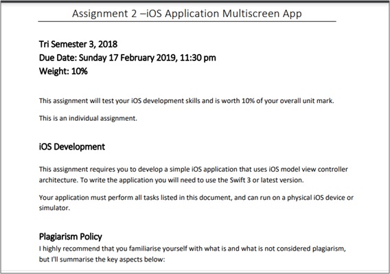 ios assignment question Australia