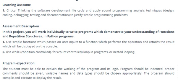 python programming assignment sample