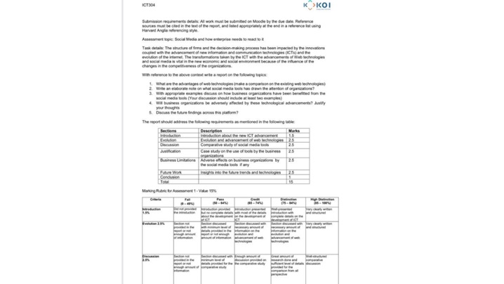 communication technology assignment question