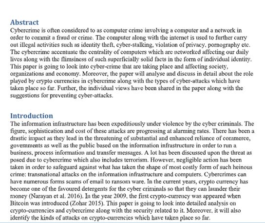 cryptocurrency assignments answer