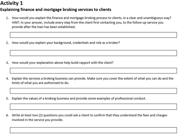 finance and mortgage broking