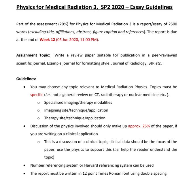 radiotherapist assignment sample