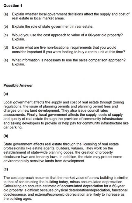 real estate assignment question UK