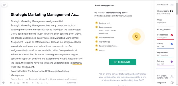 strategic marketing management assignment example