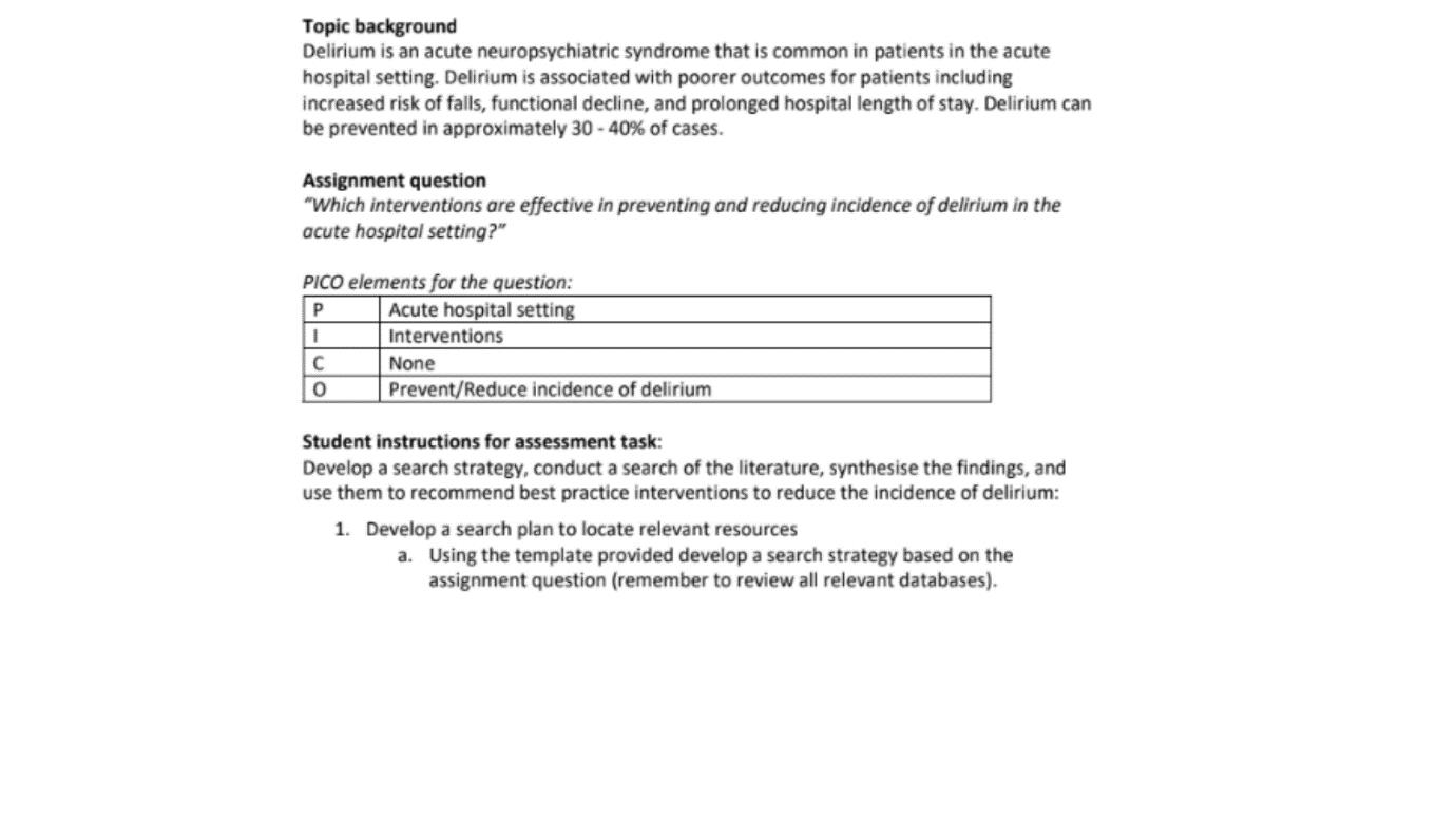 synthesis assignment task