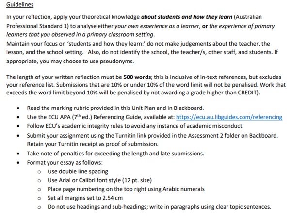 teching assignment question sample