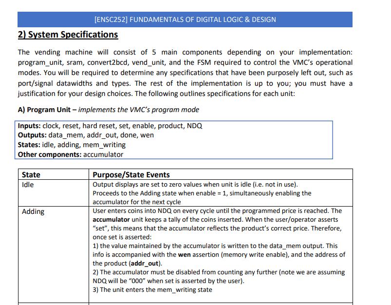 VHDL assignment solution