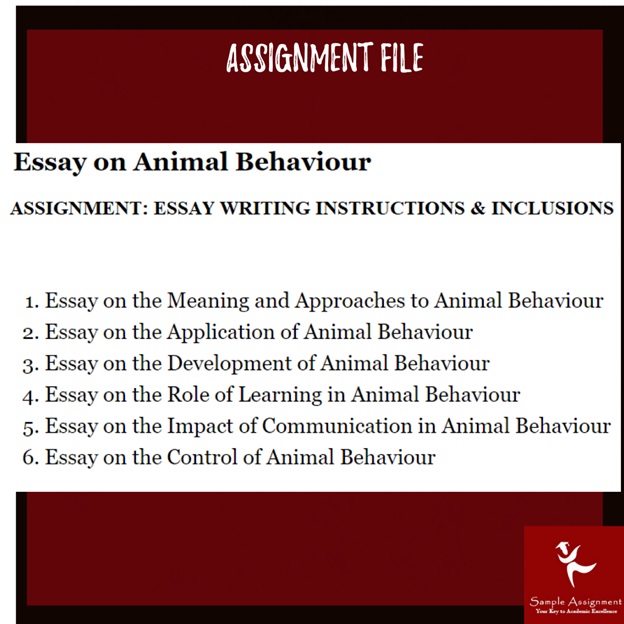 animal behavior assignment sample