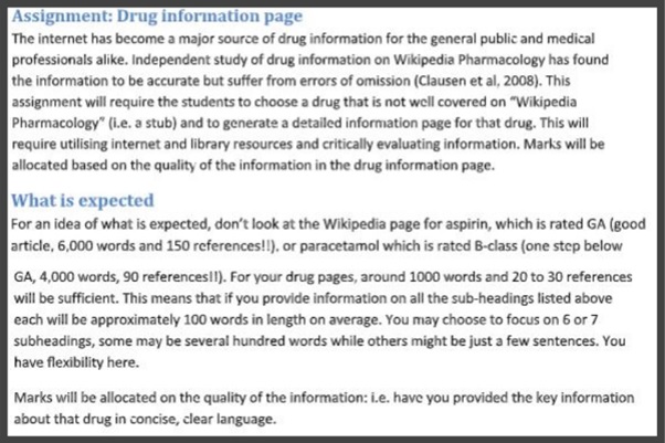 assignment drug information page